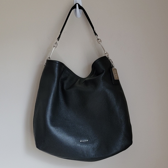 Coach Handbags - COACH Pebbled Leather Shoulder/Hobo Bag Black